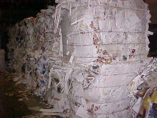 Baled paper recycling